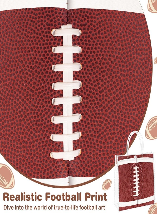 MIMIND 30 Pieces Football Gift Bags with Handles Football Party Favors Goodie Treat Bags, Clear PVC Bags 8 x 8 x 3.15 Inch Gift Wrap Tote Bags for Sport Theme Birthday Party Supplies - Image 3